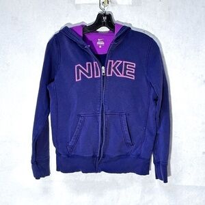 NIKE Sporty Athletic Purple Zip Up Women's Basketball Hoodie